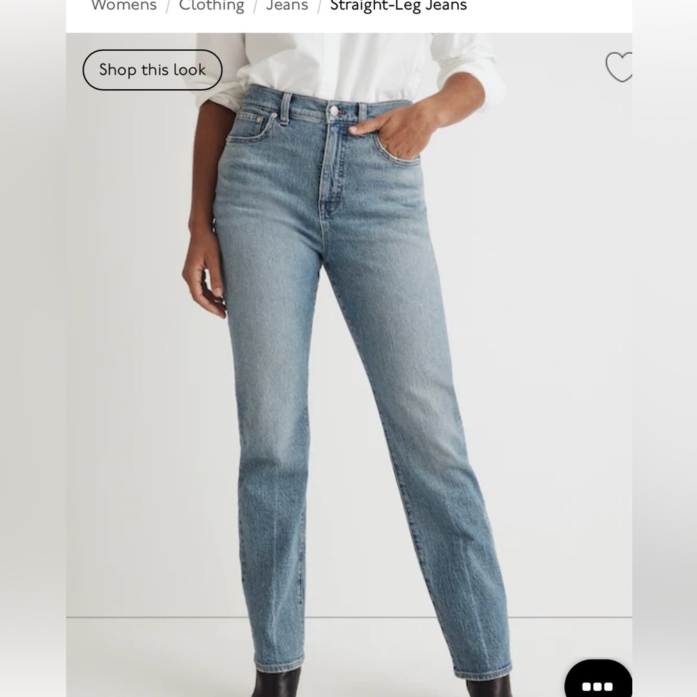 Madewell Light Blue Straight-Leg Ankle Jeans